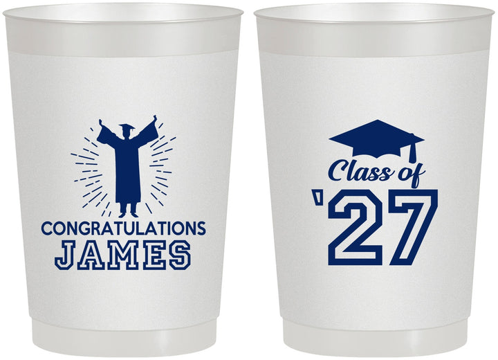Personalized Graduation 22 oz Frosted Cups - Class Of 2027 Congratulations | 130024
