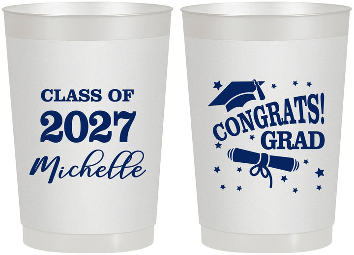 Personalized Graduation 22 oz Frosted Cups - Class Of 2027 Congrats | 130027