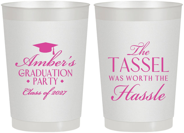 Personalized Graduation 22 oz Frosted Cups - Class Of 2027 Tassel Hassel | 130030