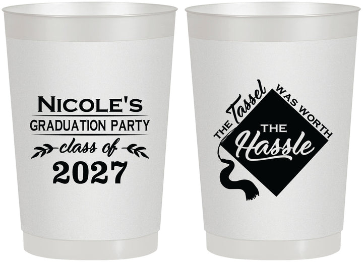 Personalized Graduation 22 oz Frosted Cups - Class Of 2027 Tassel Hassel | 130032