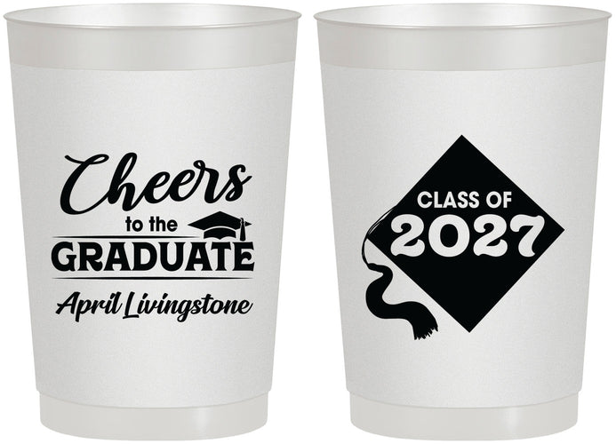 Personalized Graduation 22 oz Frosted Cups - Class Of 2027 Tassel Hassel | 130033