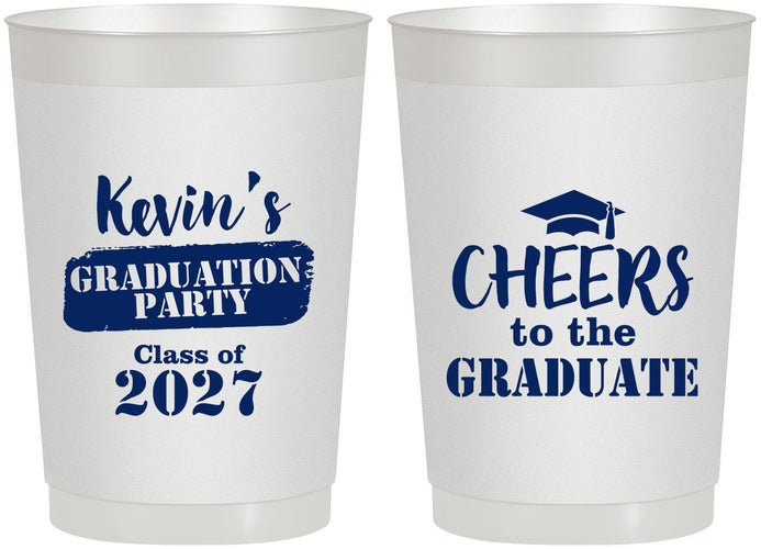 Personalized Graduation 22 oz Frosted Cups - Class Of 2027 Cheers Graduate | 130034