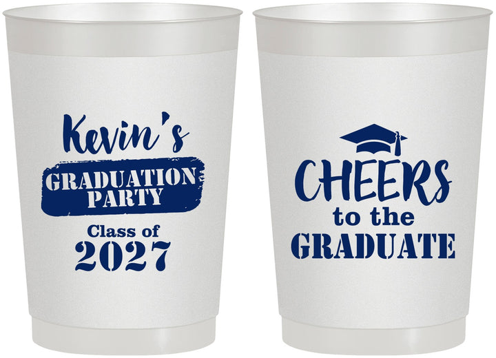 Personalized Graduation 22 oz Frosted Cups - Class Of 2027 Cheers Graduate | 130034
