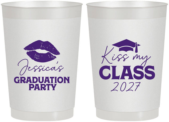 Personalized Graduation 22 oz Frosted Cups - Class Of 2027 Kiss My Class | 130041