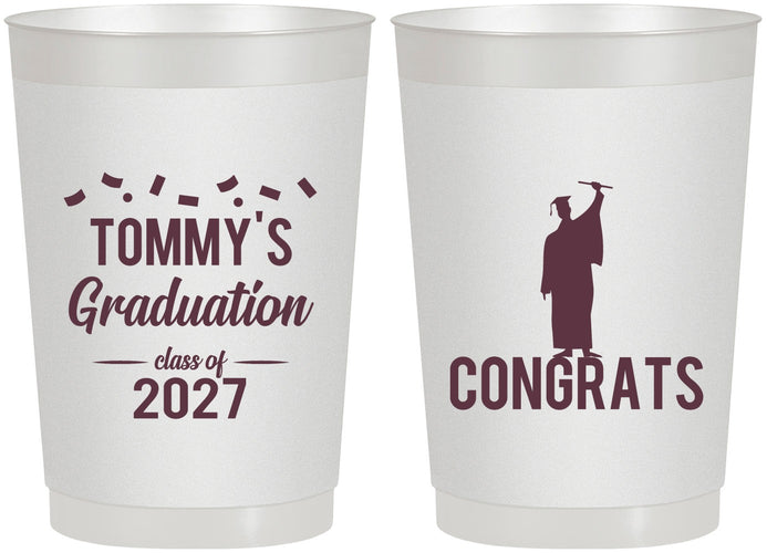 Personalized Graduation 22 oz Frosted Cups - Class Of 2027 Congrats | 130046