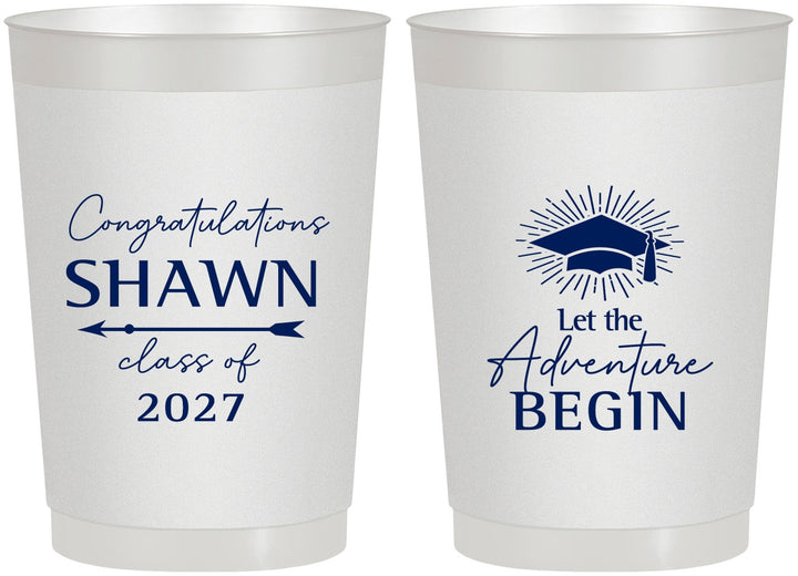 Personalized Graduation 22 oz Frosted Cups - Class Of 2027 Adventure Begin | 130048