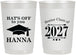 Personalized Graduation 22 oz Frosted Cups - Class Of 2027 Hats Off | 130049