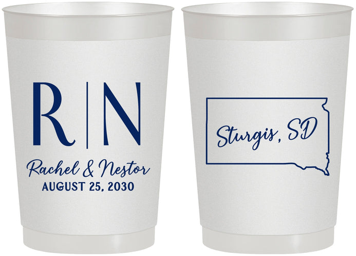 Personalized Wedding 22 oz Frosted Cups - South Dakota | 140