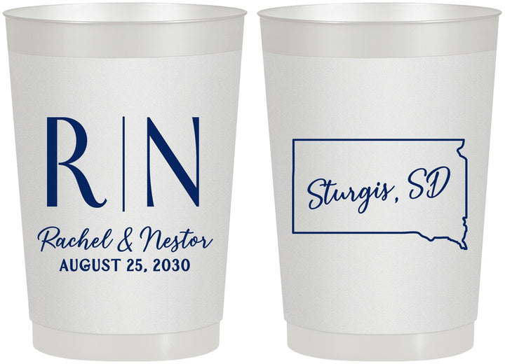Personalized Wedding 22 oz Frosted Cups - South Dakota | 140