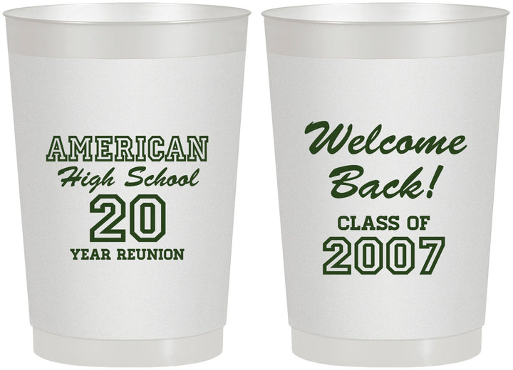 Personalized Class Reunion 22 oz Frosted Cups - Class Of 2007 20 Year | 140001
