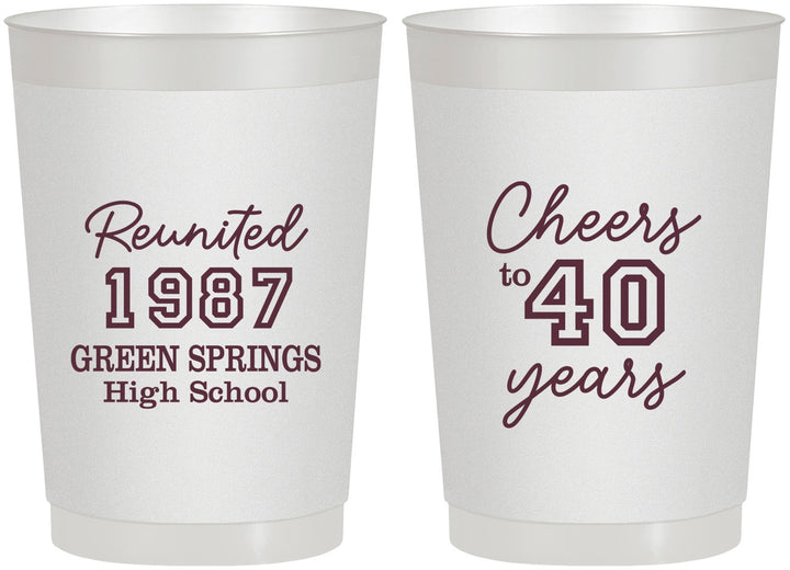 Personalized Class Reunion 22 oz Frosted Cups - Class Of 1987 40 Year | 140003