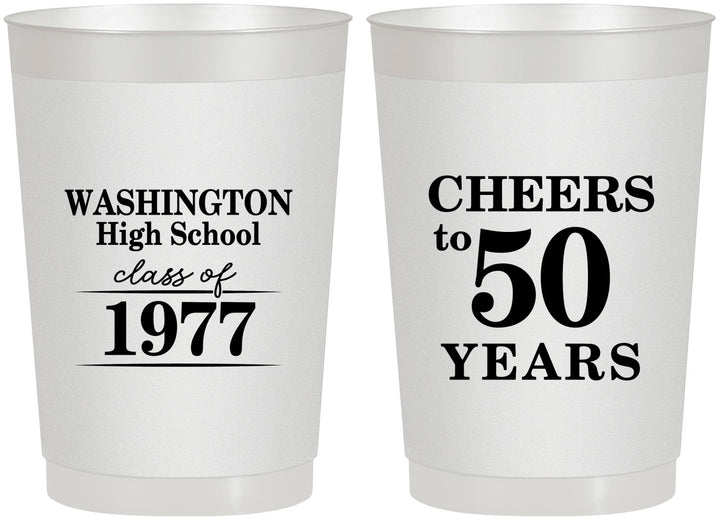 Personalized Class Reunion 22 oz Frosted Cups - Class Of 1977 50 Year | 140004