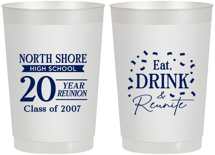 Personalized Class Reunion 22 oz Frosted Cups - Class Of 2007 20 Year | 140006