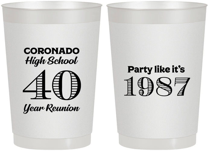 Personalized Class Reunion 22 oz Frosted Cups - Class Of 1987 40 Year | 140008