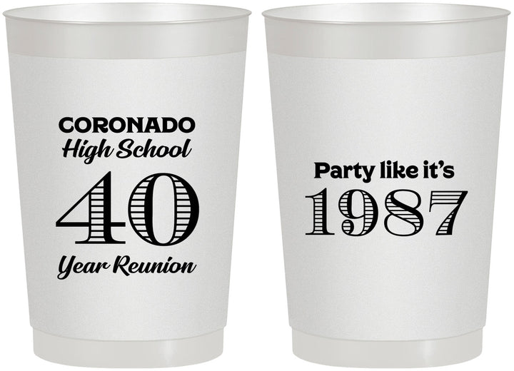 Personalized Class Reunion 22 oz Frosted Cups - Class Of 1987 40 Year | 140008