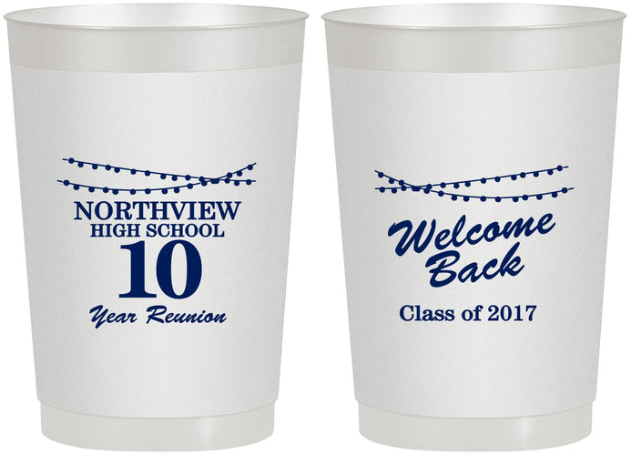 Personalized Class Reunion 22 oz Frosted Cups - Class Of 2017 10 Year | 140010