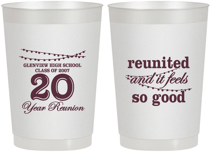 Personalized Class Reunion 22 oz Frosted Cups - Class Of 2007 20 Year | 140011