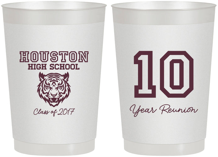 Personalized Class Reunion 22 oz Frosted Cups - Class Of 2017 10 Year | 140015