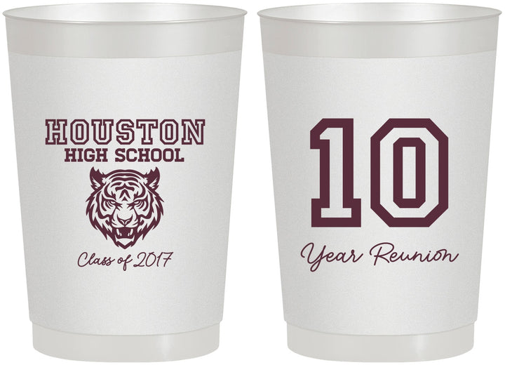 Personalized Class Reunion 22 oz Frosted Cups - Class Of 2017 10 Year | 140015