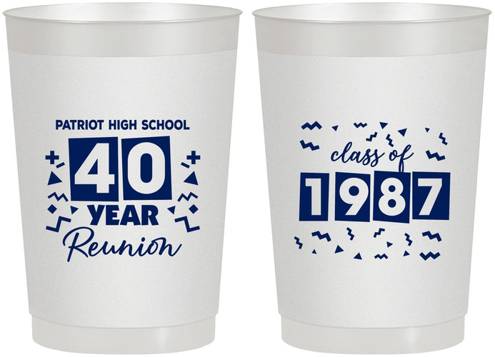 Personalized Class Reunion 22 oz Frosted Cups - Class Of 1987 40 Year | 140018