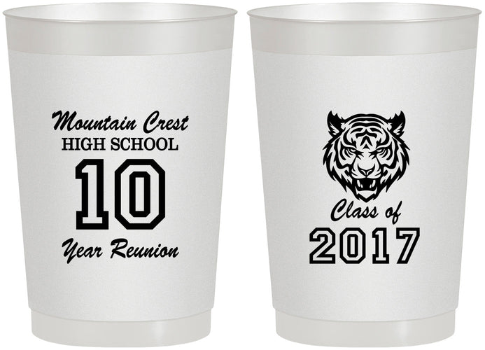 Personalized Class Reunion 22 oz Frosted Cups - Class Of 2017 10 Year | 140020