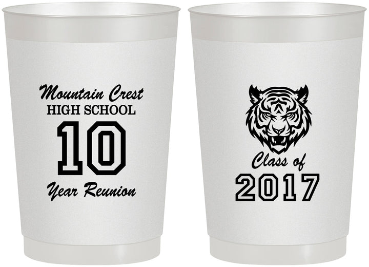 Personalized Class Reunion 22 oz Frosted Cups - Class Of 2017 10 Year | 140020