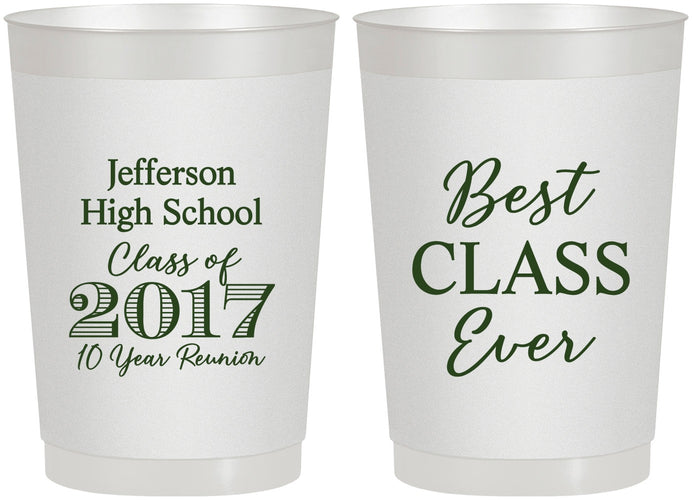 Personalized Class Reunion 22 oz Frosted Cups - Class Of 2017 10 Year | 140025