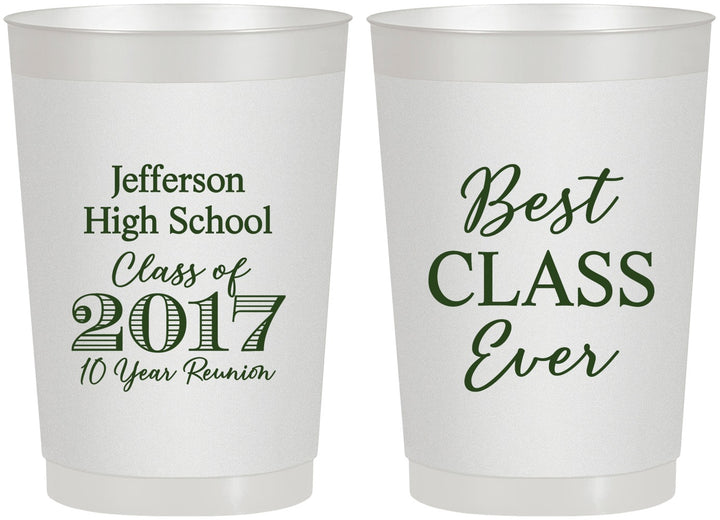 Personalized Class Reunion 22 oz Frosted Cups - Class Of 2017 10 Year | 140025