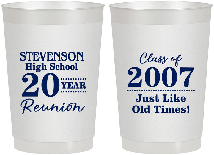 Personalized Class Reunion 22 oz Frosted Cups - Class Of 2007 20 Year | 140026
