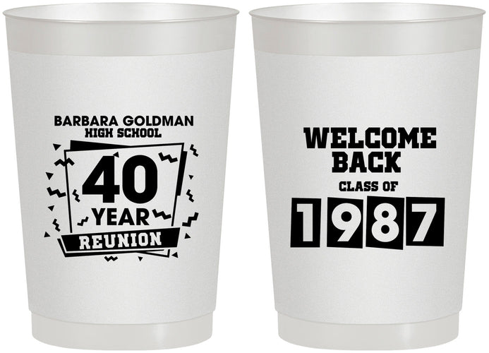 Personalized Class Reunion 22 oz Frosted Cups - Class Of 1987 40 Year | 140028