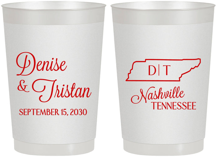 Personalized Wedding 22 oz Frosted Cups - Tennessee | 141