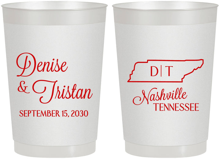 Personalized Wedding 22 oz Frosted Cups - Tennessee | 141