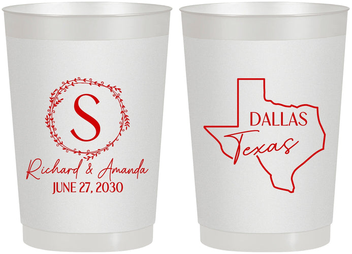 Personalized Wedding 22 oz Frosted Cups - Texas | 142