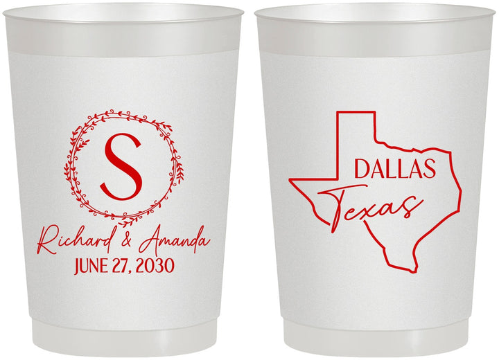 Personalized Wedding 22 oz Frosted Cups - Texas | 142