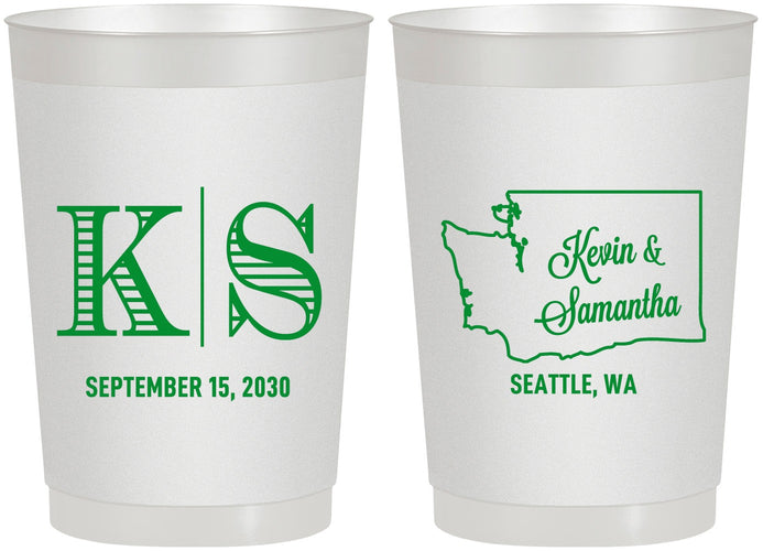 Personalized Wedding 22 oz Frosted Cups - Washington | 146