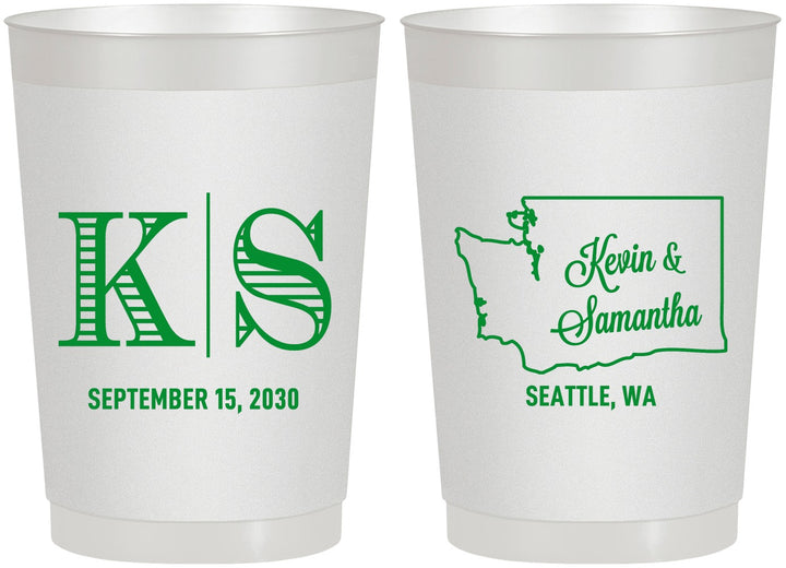 Personalized Wedding 22 oz Frosted Cups - Washington | 146