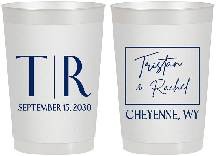 Personalized Wedding 22 oz Frosted Cups - Wyoming | 149