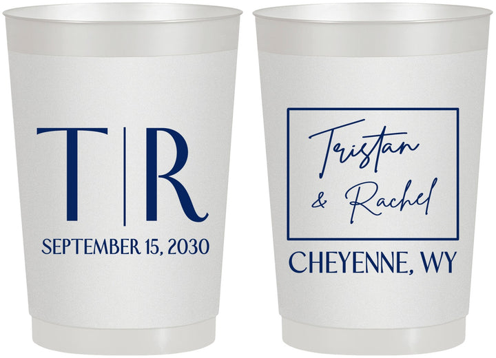 Personalized Wedding 22 oz Frosted Cups - Wyoming | 149