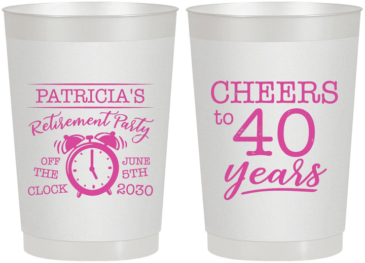 Personalized Retirement 22 oz Frosted Cups - Off The Clock | 150000