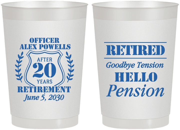 Personalized Retirement 22 oz Frosted Cups - Police Officer | 150011
