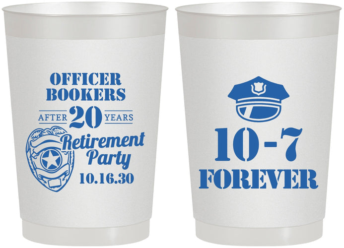 Personalized Retirement 22 oz Frosted Cups - Police Officer | 150012