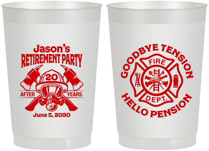 Personalized Retirement 22 oz Frosted Cups - Firefighter | 150015