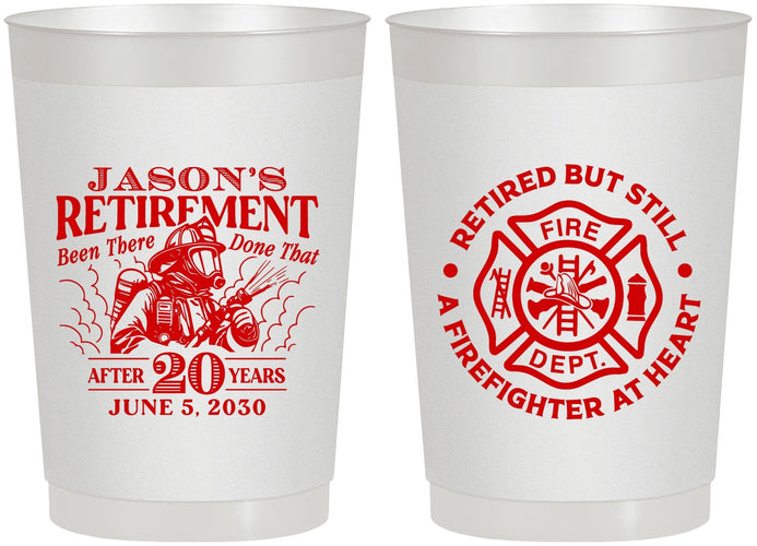 Personalized Retirement 22 oz Frosted Cups - Firefighter | 150016