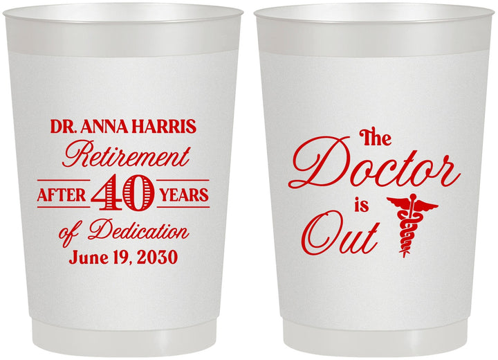 Personalized Retirement 22 oz Frosted Cups - Doctor | 150017