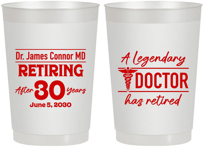 Personalized Retirement 22 oz Frosted Cups - Doctor | 150018
