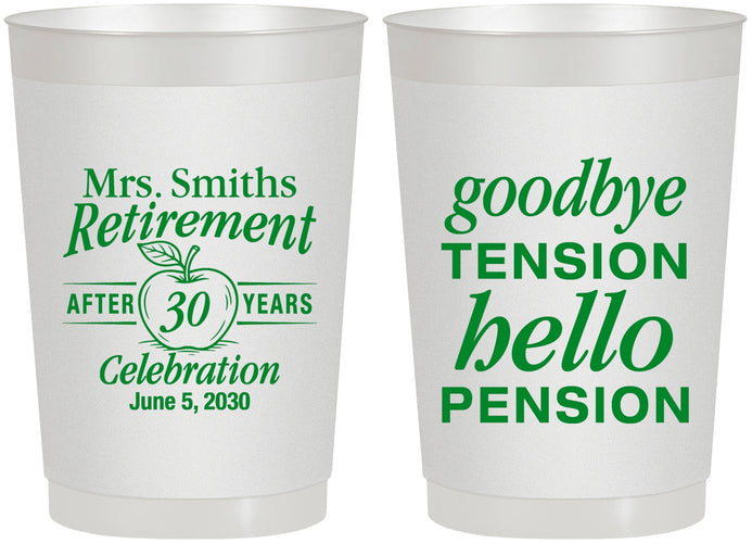 Personalized Retirement 22 oz Frosted Cups - Teacher | 150020