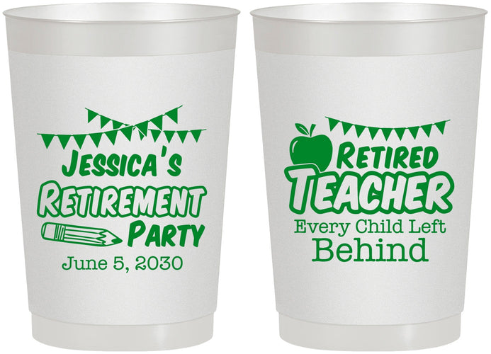 Personalized Retirement 22 oz Frosted Cups - Teacher | 150021