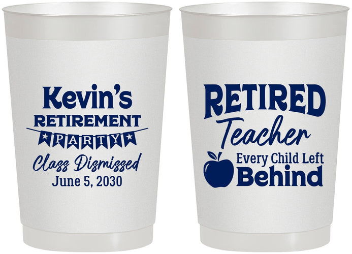 Personalized Retirement 22 oz Frosted Cups - Teacher | 150022