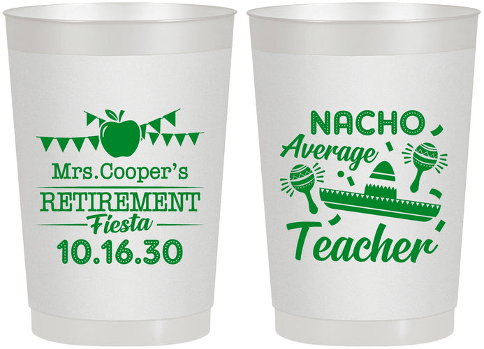 Personalized Retirement 22 oz Frosted Cups - Nacho Average Teacher | 150023