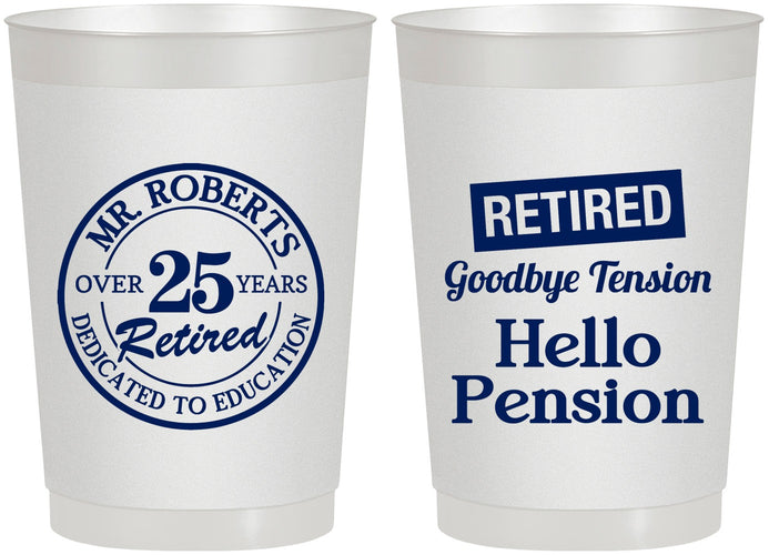 Personalized Retirement 22 oz Frosted Cups - Teacher | 150024